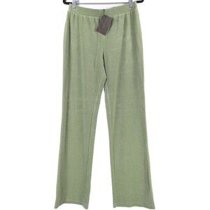 NWT ST. JOHN SPORT WILLOW‎ Velvet Pull on Elastic Waist Straight Pants MEDIUM